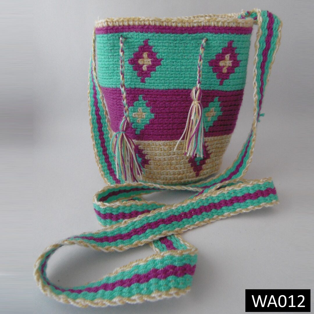 Bolso Purpura / Azul Wayuu Original Pequeño