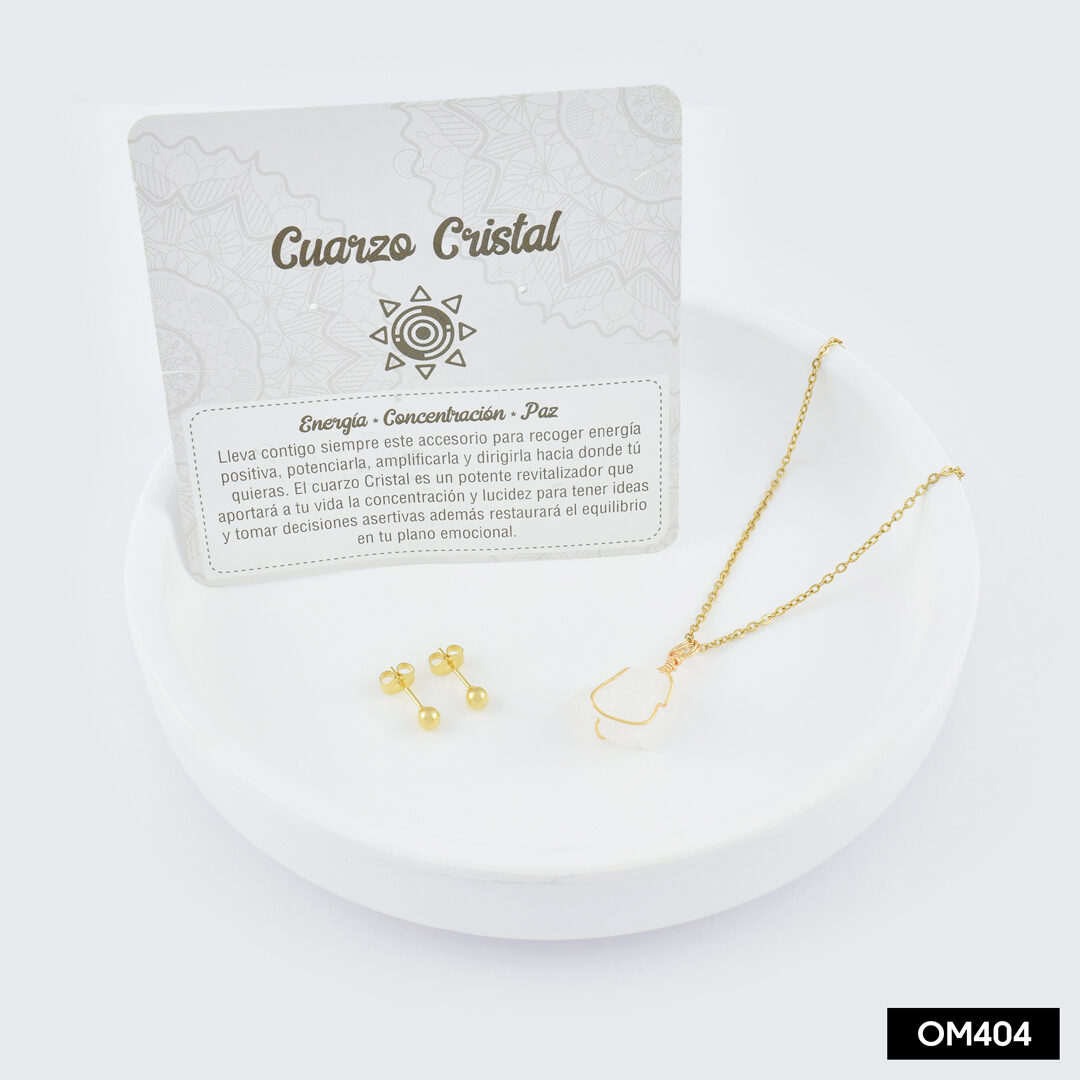 Conjunto Cuarzo Cristal color Dorado