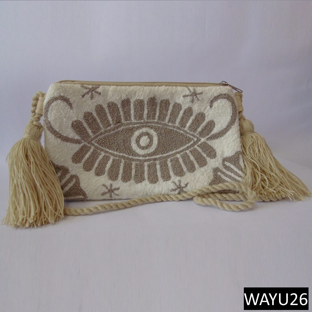 Cartera Wayuu Original – Ojo Beige